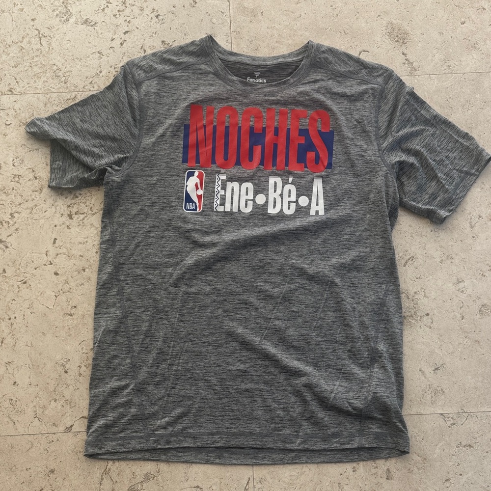 NBA Gray T-Shirt NOCHES ENE•BE•A SIZE L